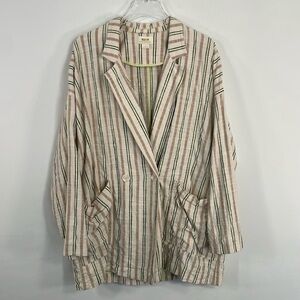 Anthropologie Maeve Danielle Striped Oversized Boyfriend Blazer Sz XL